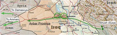 West from Susa thru Fallujah