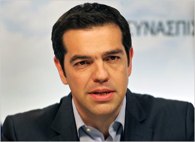 Alexis Tsipras, the new Prime Minister of Greece.  He was elected on his promise that he could solve Greece's debt problem.