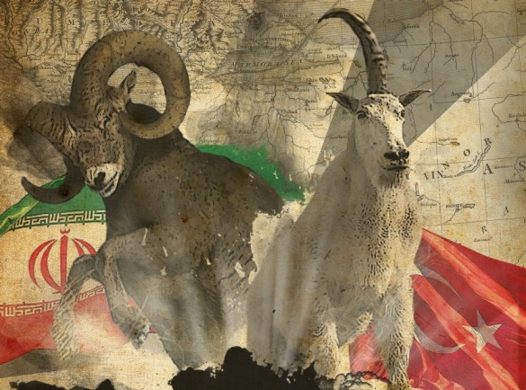 From the cover of Daniel Revisited: the Persian ram of Iran and the goat that is Turkey tell us of a great Mideast War to come.