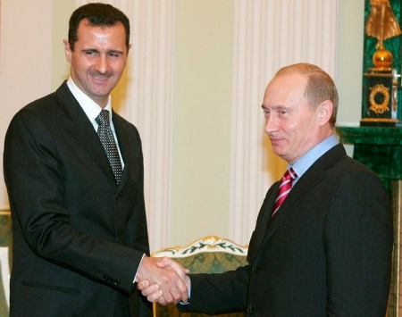 Russian President Putin meets with Syrian leader Assad assuring him of Russia's support.