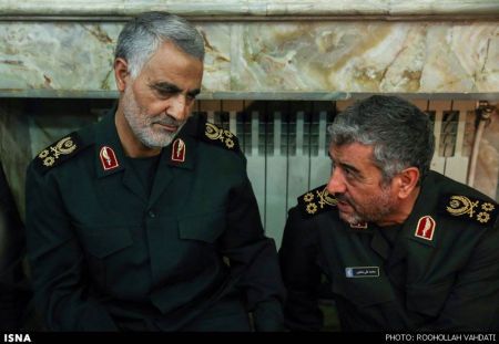 The two best candidates for the longer horn on the ram, leading the charge: Major General Qassem Soleimani, commander of the Quds force on the left, and Major General Ali Jafari, commander o the other four branches of the IRGC, on the right. Both men report directly only to the supreme leader.
