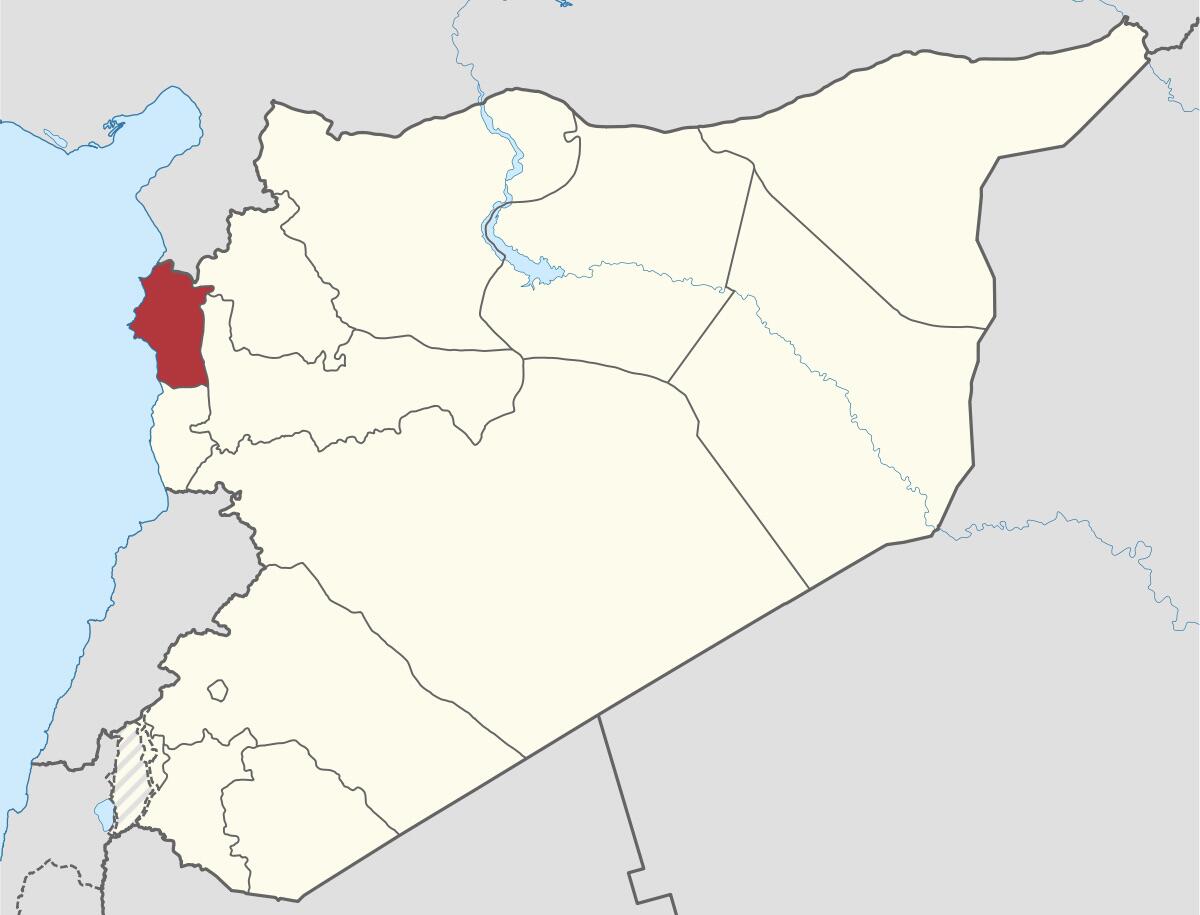 The Syrian coastal province of Latakia is shown in red.